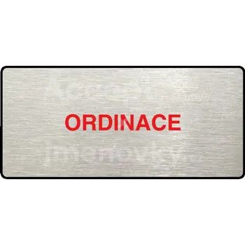 Značení Stříbrný&nbsp;piktogram "ORDINACE" s červeným textem a rámečkem&nbsp;-