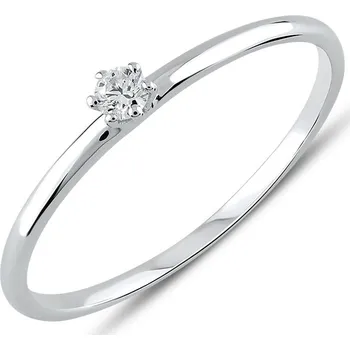 Prsten Lillian Vassago Jemný zásnubní prsten s diamantem, bílé zlato LLV59-DR030W Velikost prstenu: 60