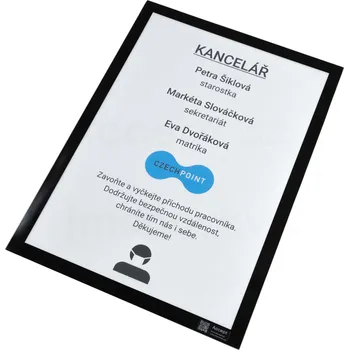 Informační tabulka Samolepicí magnetická kapsa A3 - černá - rozměr 439 x 318 mm