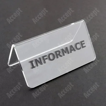 Jmenovka na stůl Akrylátový stojánek "INFORMACE" (115x60mm) - čirý stojánek