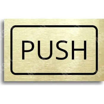 Informační tabulka Zlatý piktogram "SEM - TAM - typ 31" s černým textem a rámečkem - 80 x 50 mm