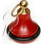 Klíčenka dřevěná s gumou (červená) - červená - zlatý úchyt