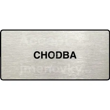 Informační tabulka Stříbrný piktogram "CHODBA" s černým&nbsp;textem a rámečkem&nbsp;-