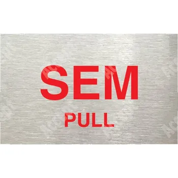 Informační tabulka Stříbrný piktogram "SEM - TAM - typ 15" s červeným textem bez rámečku - 80 x 50 mm