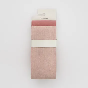 Dětská móda Reserved - Sada 2 punčocháčů s vysokým podílem bavlny - pudrově růžová - 308GU-39X - 308GU-39X-U11