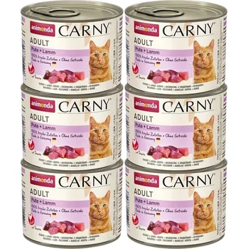 Krmivo pro kočku ANIMONDA Cat Carny Adult příchuť: krůtí, jehněčí 6x200g