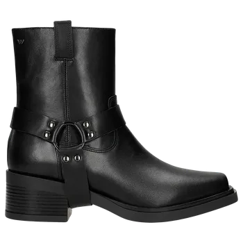 Dámské polobotky Černé Kožené Dámské Kotníkové Boty S Odnímatelným Páskem Wojas 5533751 38