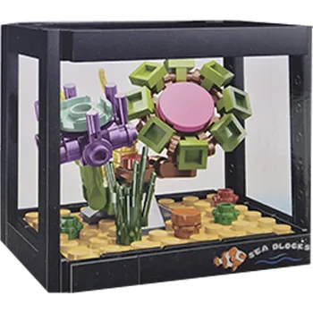 ostatní stavebnice Stavebnice akvárium 90ks květina 01