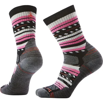 Pánské ponožky Dámské ponožky Smartwool W Hike Light Cushion Margarita Crew Velikost ponožek: 37-41 / Barva: černá/růžová