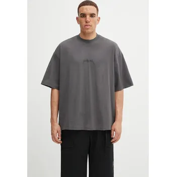 Pánské tričko Bavlněné tričko VETEMENTS Metal Logo Regular, L, šedá, 90X