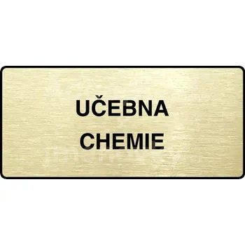 Značení Zlatý piktogram "UČEBNA CHEMIE" s černým&nbsp;textem a rámečkem&nbsp;-