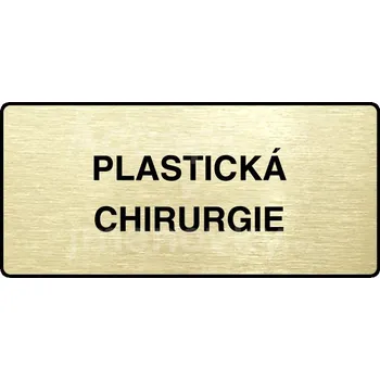 Značení Zlatý piktogram "PLASTICKÁ CHIRURGIE" s černým&nbsp;textem a rámečkem&nbsp;-