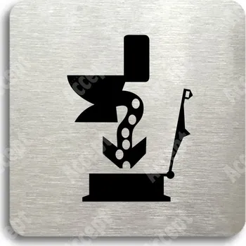 Informační tabulka Stříbrný piktogram "septik" s černým textem bez rámečku -