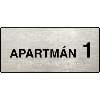 Informační tabulka Stříbrný piktogram "APARTMÁN 1 II" s černým textem a rámečkem -
