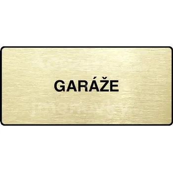 Značení Zlatý piktogram "GARÁŽE" s černým&nbsp;textem a rámečkem&nbsp;-