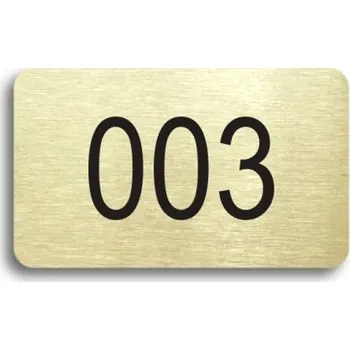 Informační tabulka Číslo na dveře - typ 08 (50 x 30 mm) - zlatá tabulka - černý tisk