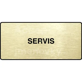 Značení Zlatý piktogram "SERVIS" s černým textem a rámečkem -