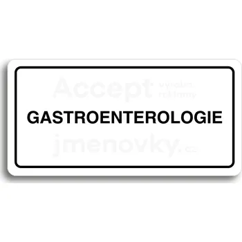 Značení Bílý piktogram "GASTROENTEROLOGIE" s černým textem a rámečkem&nbsp;-