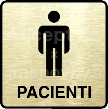 Informační tabulka Zlatý piktogram "pacienti II" s černým&nbsp;textem a rámečkem&nbsp;-