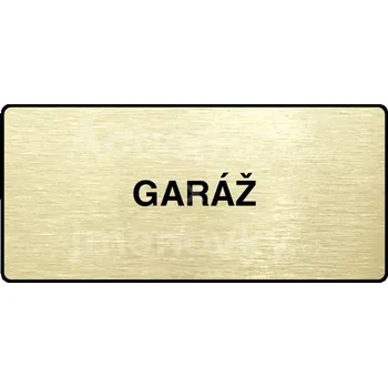 Značení Zlatý piktogram "GARÁŽ" s černým&nbsp;textem a rámečkem&nbsp;-