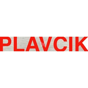 Informační tabulka Stříbrný&nbsp;piktogram "PLAVČÍK II" s červeným textem bez rámečku&nbsp;-