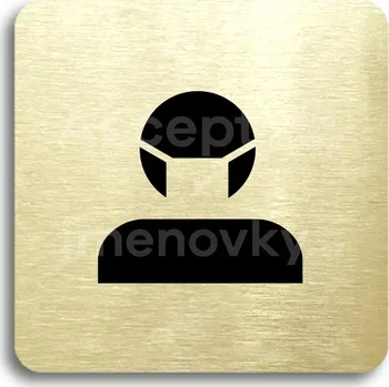 Značení Zlatý piktogram "rouška III" s černým&nbsp;textem bez rámečku&nbsp;-