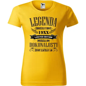 Dámské tričko DOBRÝ TRIKO Dámské tričko s potiskem Legenda limited edition Barva: Žlutá, Velikost: S