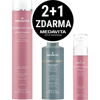 Kosmetická sada Medavita Nutrisubstance šampon 250 ml + laminační fluid 150 ml + sprej na vlasy 150 ml + lesk na vlasy 50 ml kosmetická sada