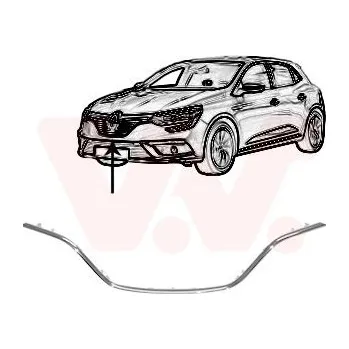 Lišta karosérie Ozdobná / ochranná lišta, mřížka chladiče VAN WEZEL 4407515