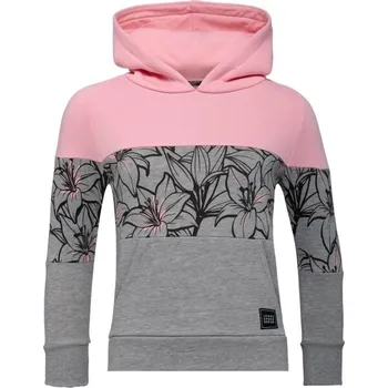 Dívčí mikina Dívčí mikina přes hlavu Lewro MINOA 128/134 Šedá, Růžová, Černá