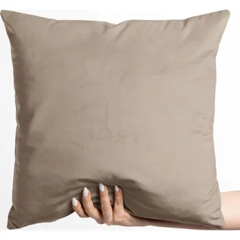 Povlak na polštářek Sametový povlak na polštář Velvet Premium SVP-042 Béžovohnědý 50 x 60 cm