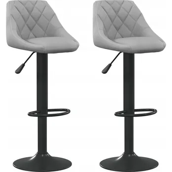 Barová židle Barové stoličky sametové světle šedé 46x44x(82-103) cm