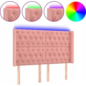 Čelo postele LED růžové 163x16x118/128 cm