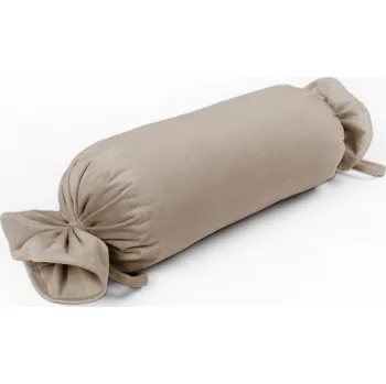 Dekorativní polštářek Sametový polštář válec bonbon Velvet Premium SVP-042 Béžovohnědý 15x40 cm