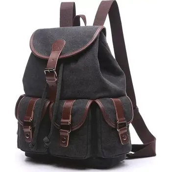 Městský batoh Canvasio plátěný canvas batoh Desiderius Černý 16L