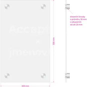 Informační tabulka Hlavní orientační tabule Clear CL4 (300 x 500 mm) - rozměr 300 x 500 mm