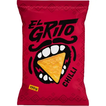 Cukrovinka EL GRITO Kukuřičné chilli tortilla chipsy 170 g