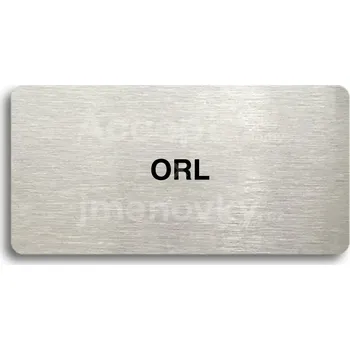 Značení Stříbrný piktogram "ORL" s černým&nbsp;textem bez rámečku -