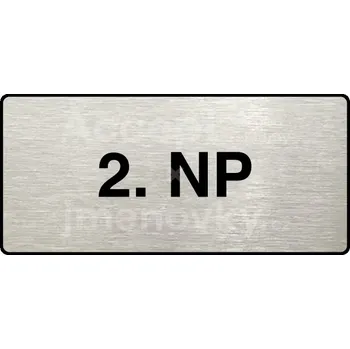Značení Stříbrný piktogram "2. NP" s černým&nbsp;textem a rámečkem&nbsp;-