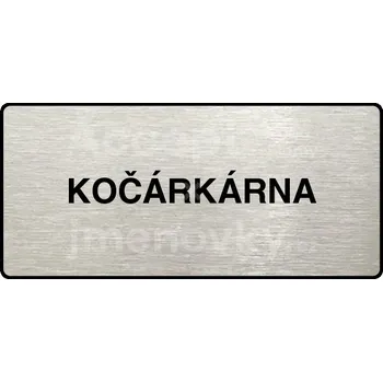 Informační tabulka Stříbrný piktogram "KOČÁRKÁRNA" s černým&nbsp;textem a rámečkem&nbsp;-