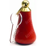 Klíčenka dřevěná bez gumy (červená) - červená - zlatý úchyt