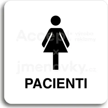 Informační tabulka Bílý piktogram "pacienti III" s černým textem bez rámečku&nbsp;-