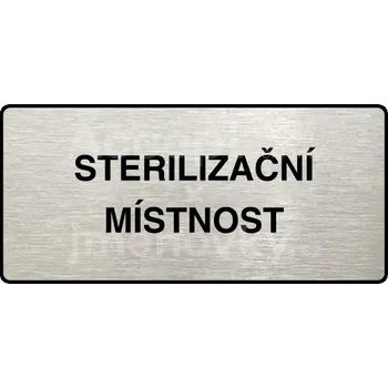 Značení Stříbrný piktogram "STERILIZAČNÍ MÍSTNOST" s černým&nbsp;textem a rámečkem&nbsp;-