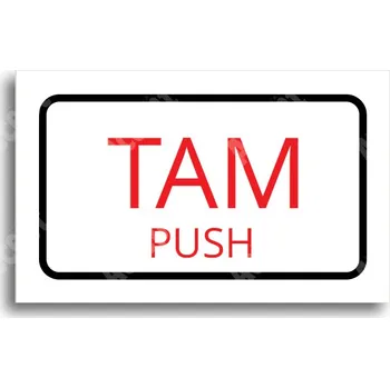 Informační tabulka Bílý piktogram "SEM - TAM - typ 34" s červeným textem a rámečkem - 80 x 50 mm