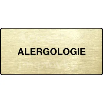 Informační tabulka Zlatý piktogram "ALERGOLOGIE" s černým&nbsp;textem a rámečkem&nbsp;-