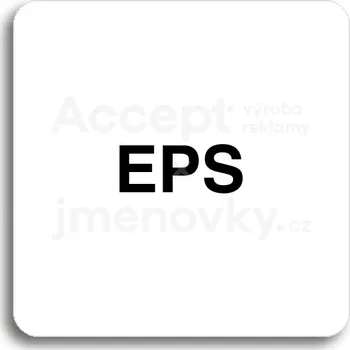 Značení Bílý piktogram "EPS" s černým textem bez rámečku&nbsp;-