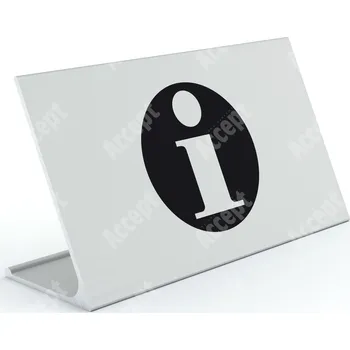 Jmenovka na stůl Informační stojánek D-62 "i" - stříbrná