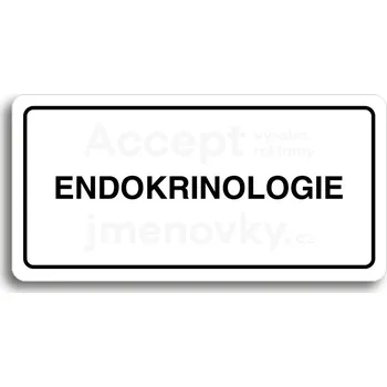 Značení Bílý piktogram "ENDOKRINOLOGIE" s černým textem a rámečkem&nbsp;-