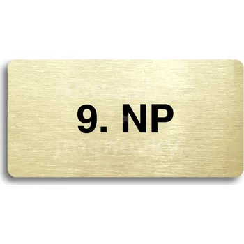 Značení Zlatý piktogram "9. NP" s černým&nbsp;textem bez rámečku&nbsp;-