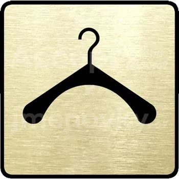 Informační tabulka Zlatý piktogram "šatna" s černým textem a rámečkem -